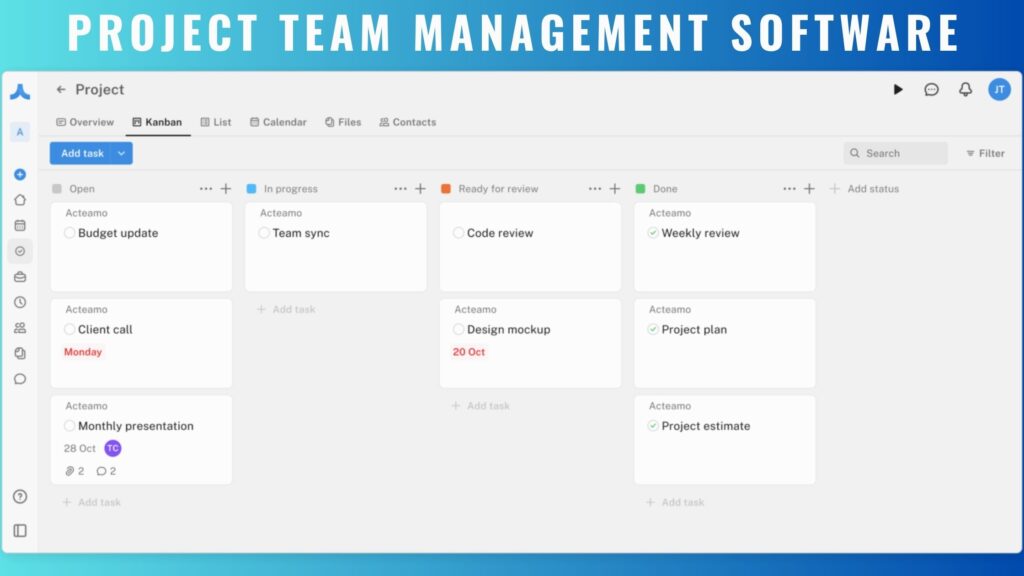 Project team management software